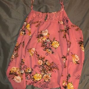 floral cold shoulder top